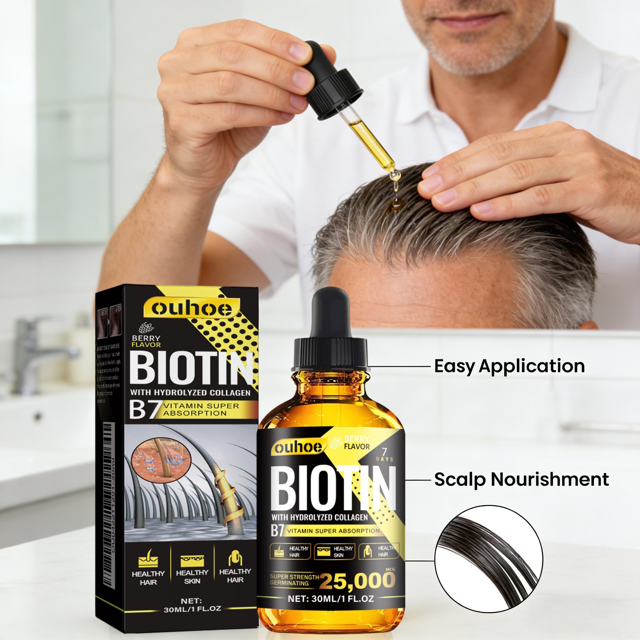 Hair Care Collagen - Huile capillaire à la biotine, sérum