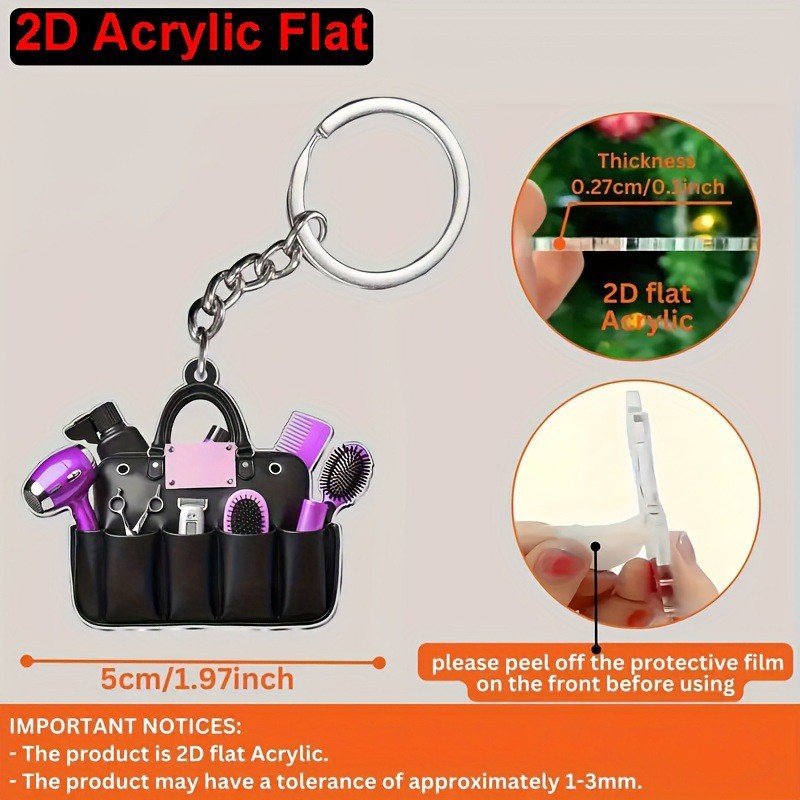 Porte-clés de coiffeur 2D plat - Hair Care Gift avis et prix