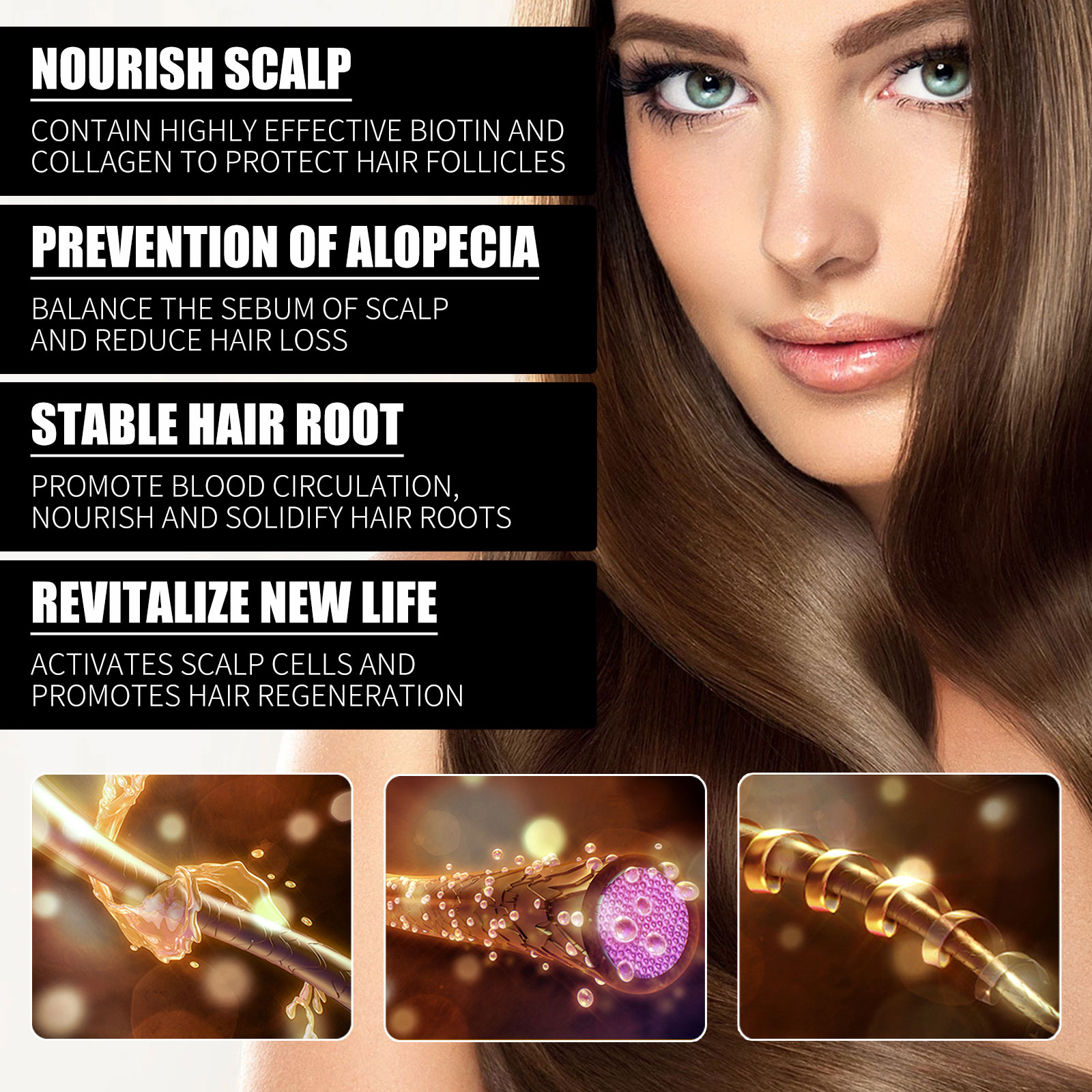Huile capillaire à la biotine, - Hair Care Collagen avis et prix