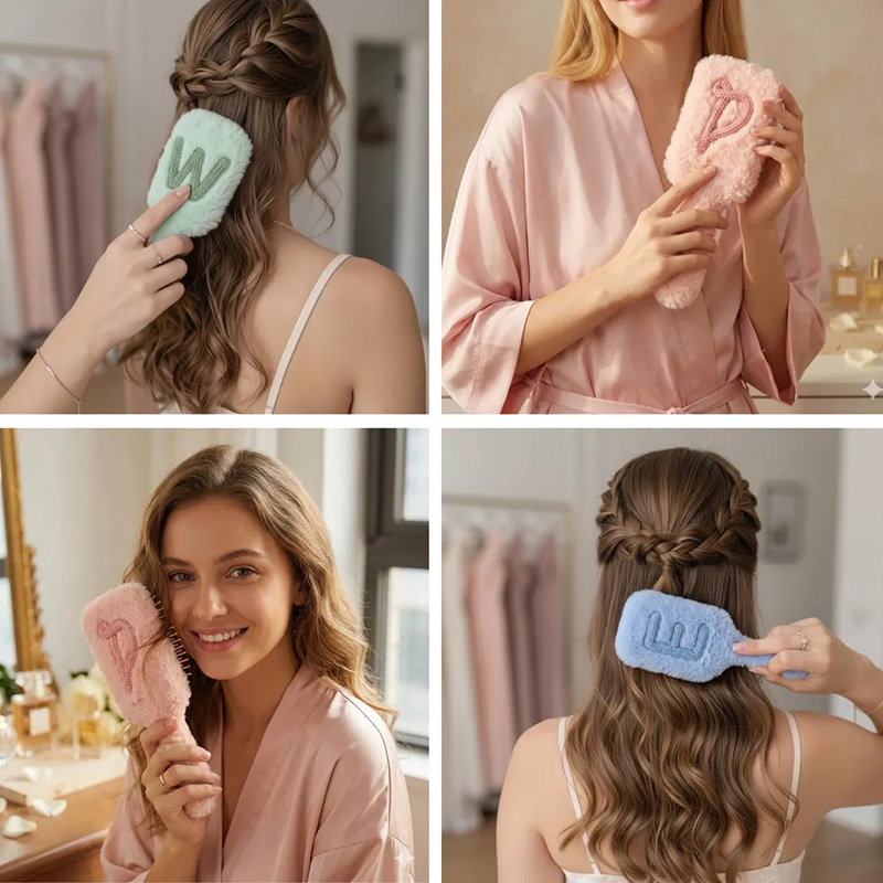 Brosse à cheveux en peluche pe - Hair Care Gift avis et prix